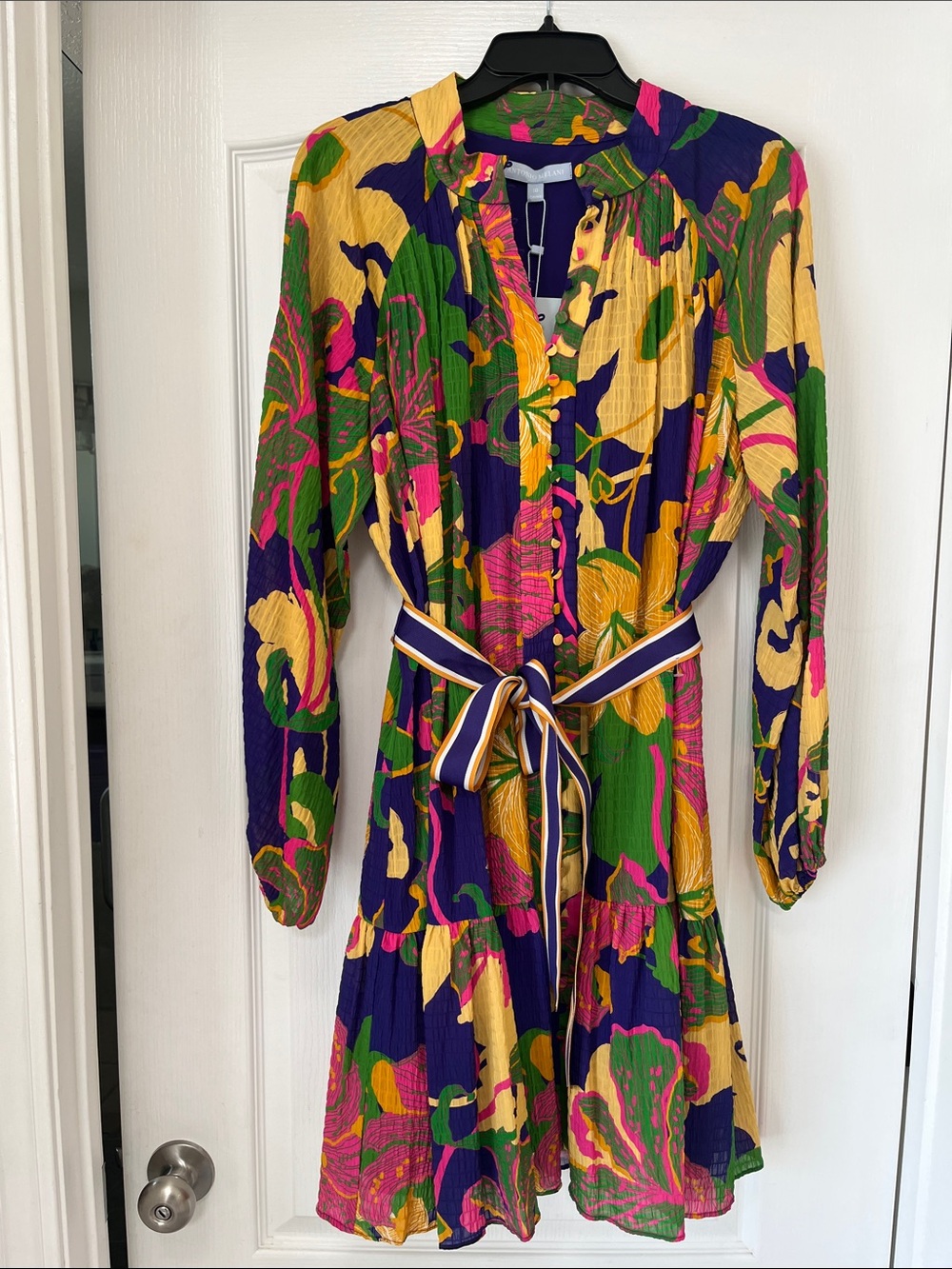 Antonio Melani vibrant Floral Button-Front Women’s Dress, NWT, 10